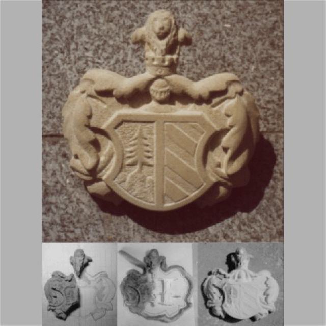 Wappen (Rekonstruktion) / Sandstein / B30 x H30 x 8 cm